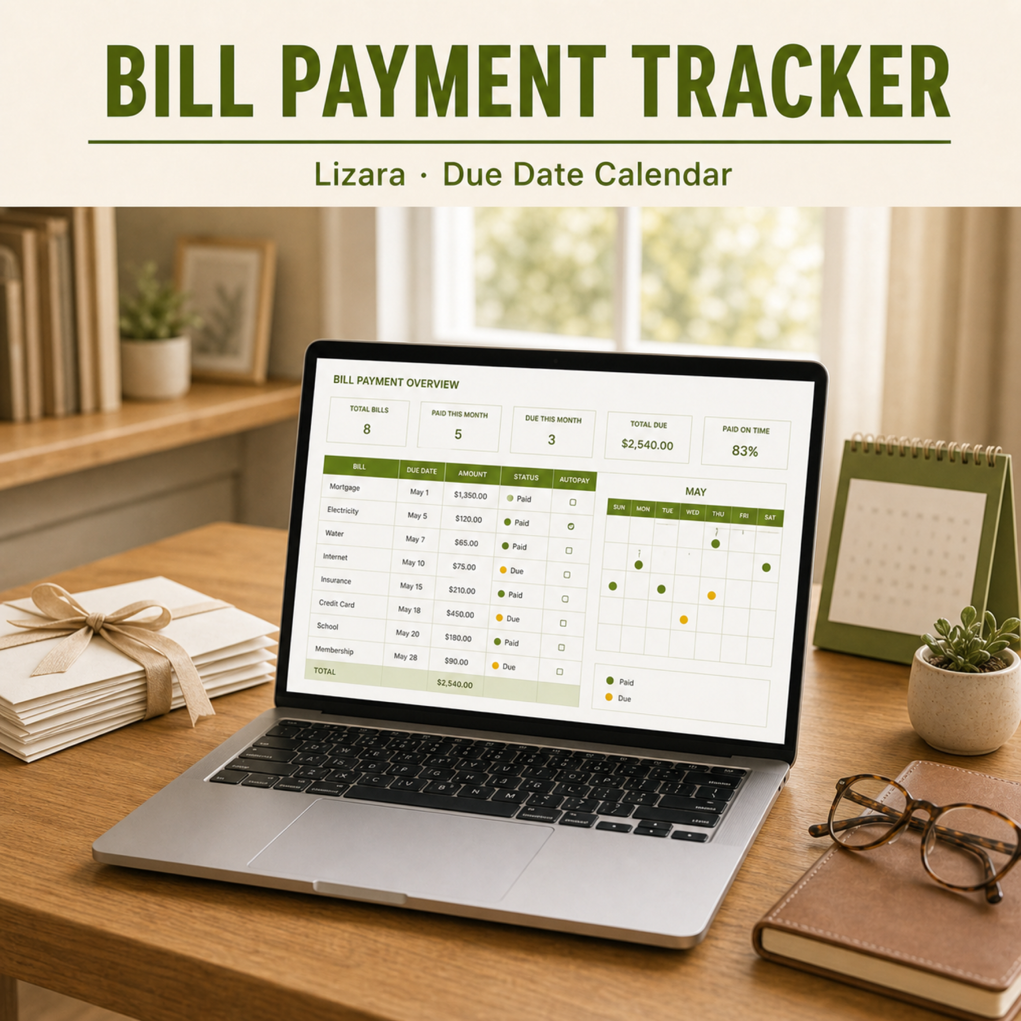 Bill Payment Tracker Spreadsheet