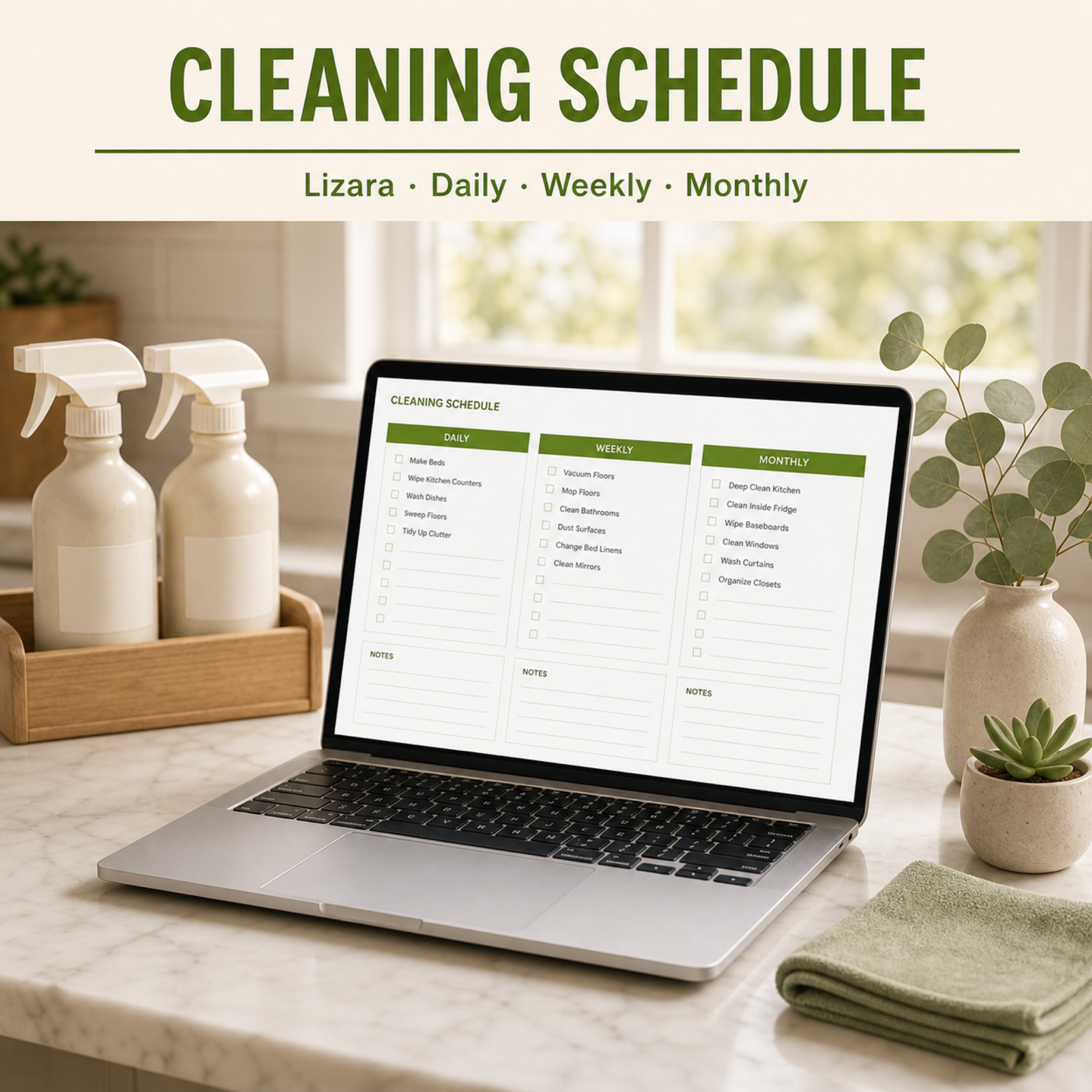Cleaning Schedule Spreadsheet
