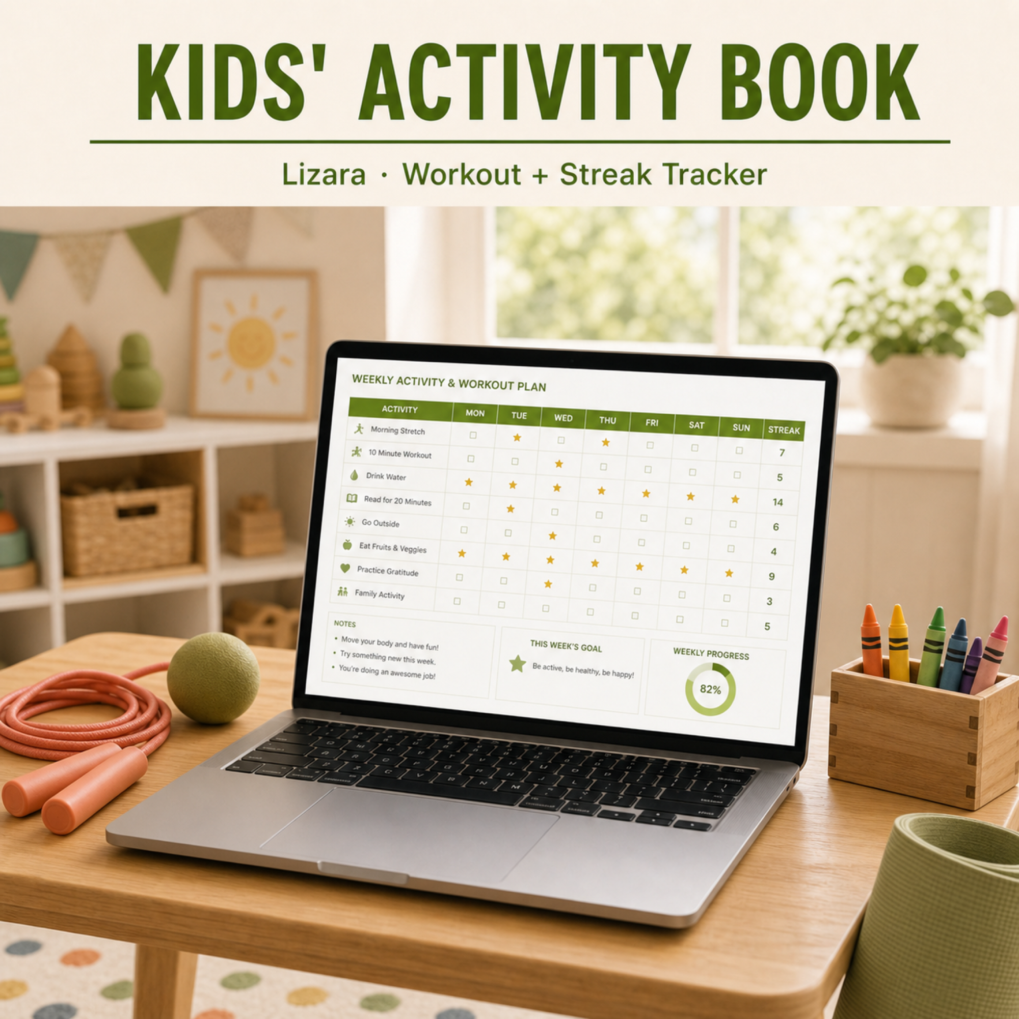 Kids Activity Book Spreadsheet