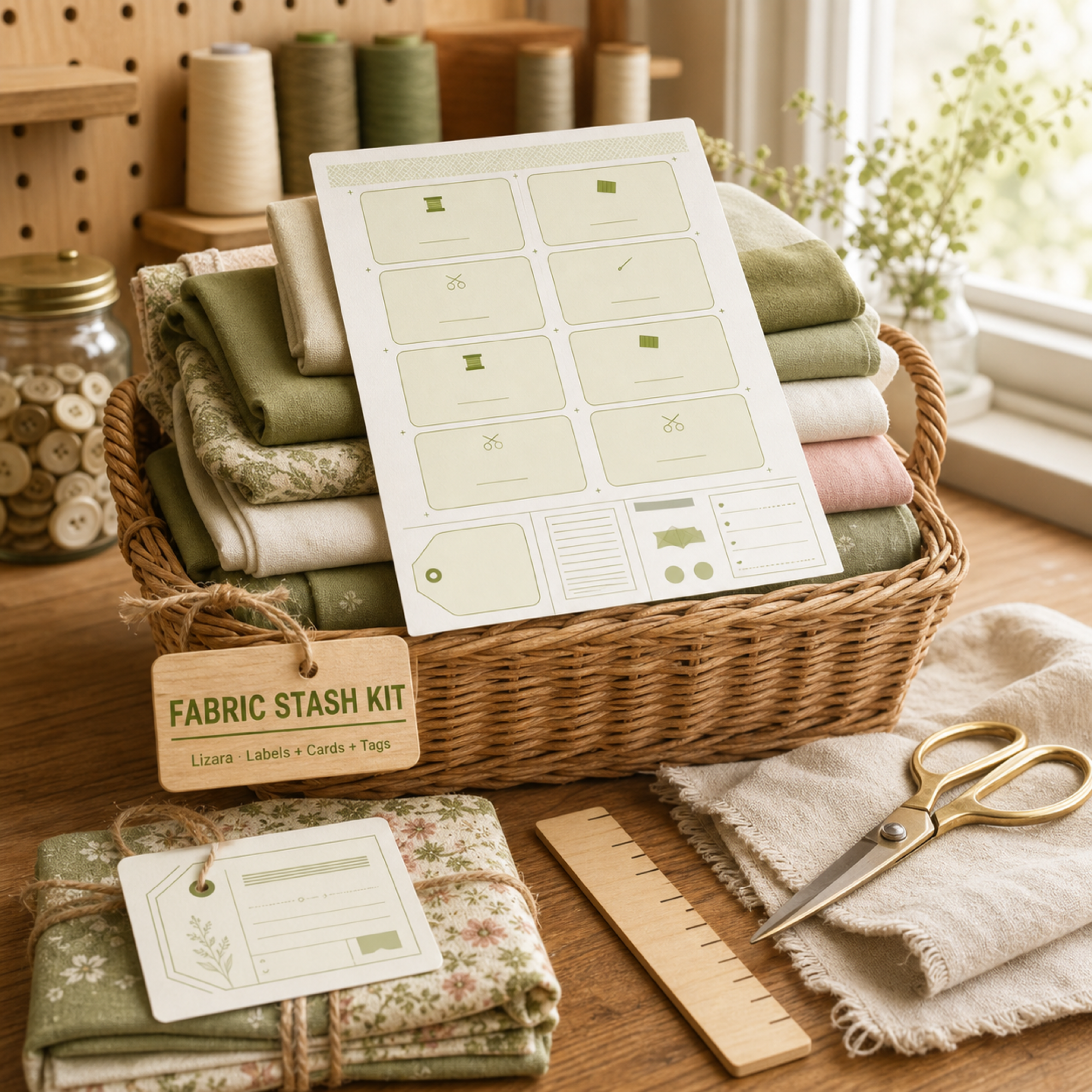 Fabric Stash Labels and Swatch Card Kit